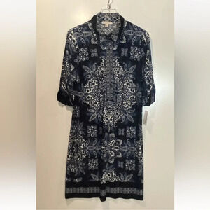 NWT CB Established 1962 Blue White Paisley Print Shift Dress Womens 14 (23)‎